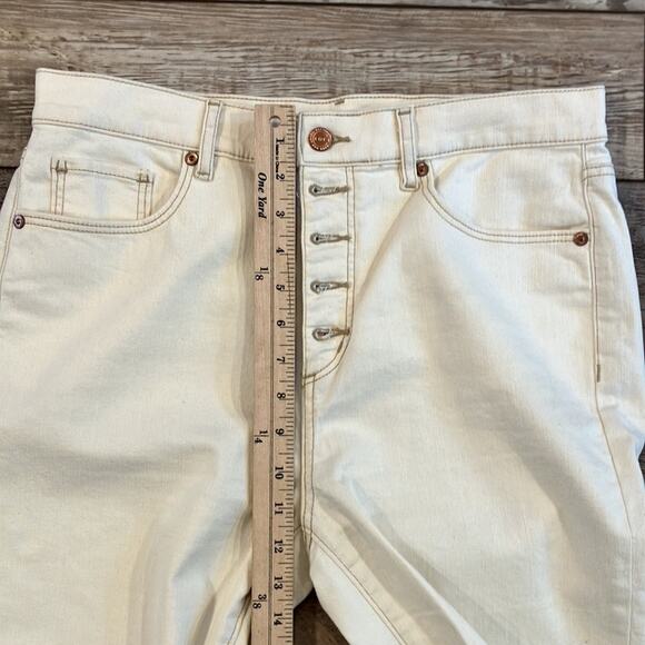 NWOT LOFT Off White High Rise Button Fly Skinny Leg Jeans Size 10 - Picture 7 of 10